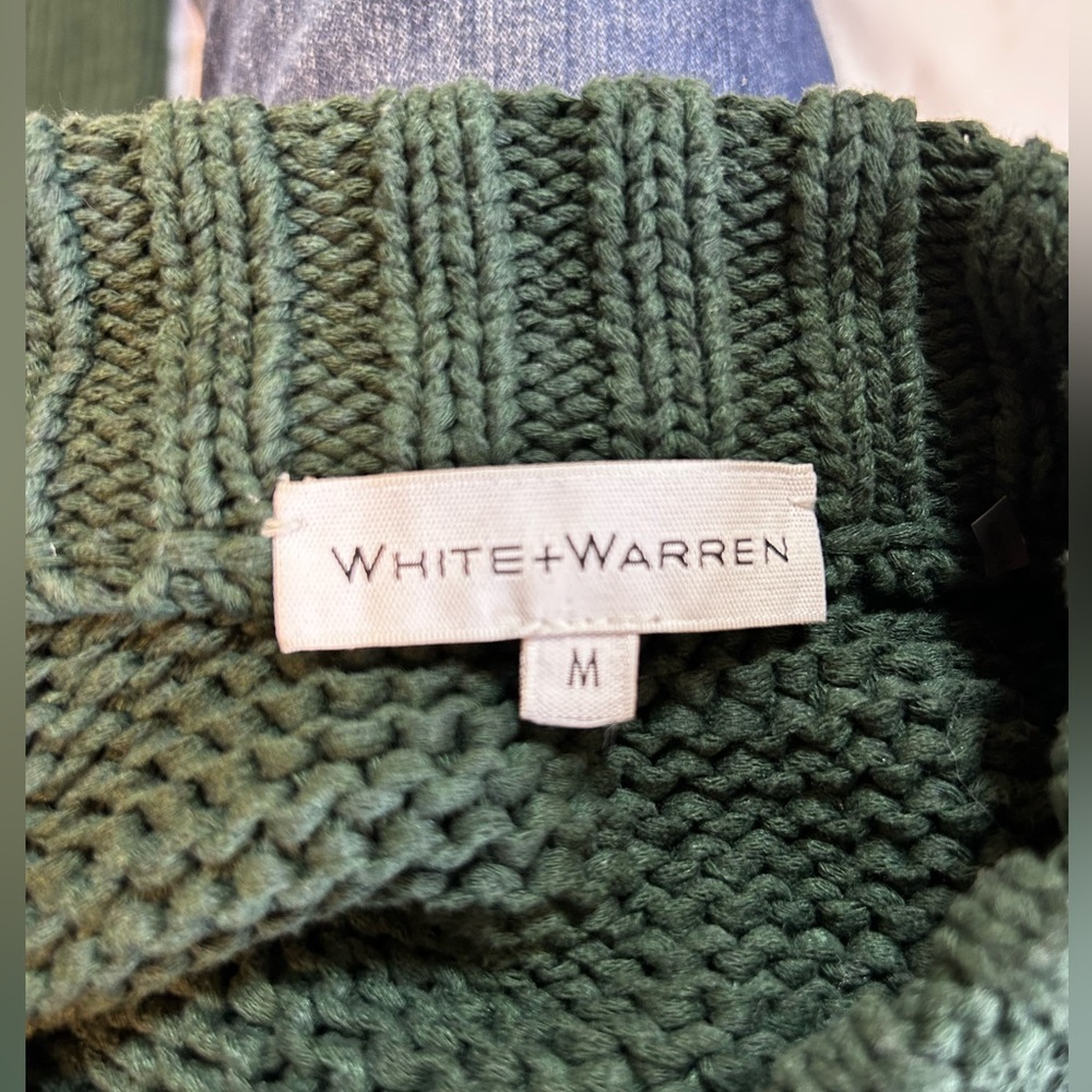 White + Warren Forest Green Cowl Neck Sweater Medium